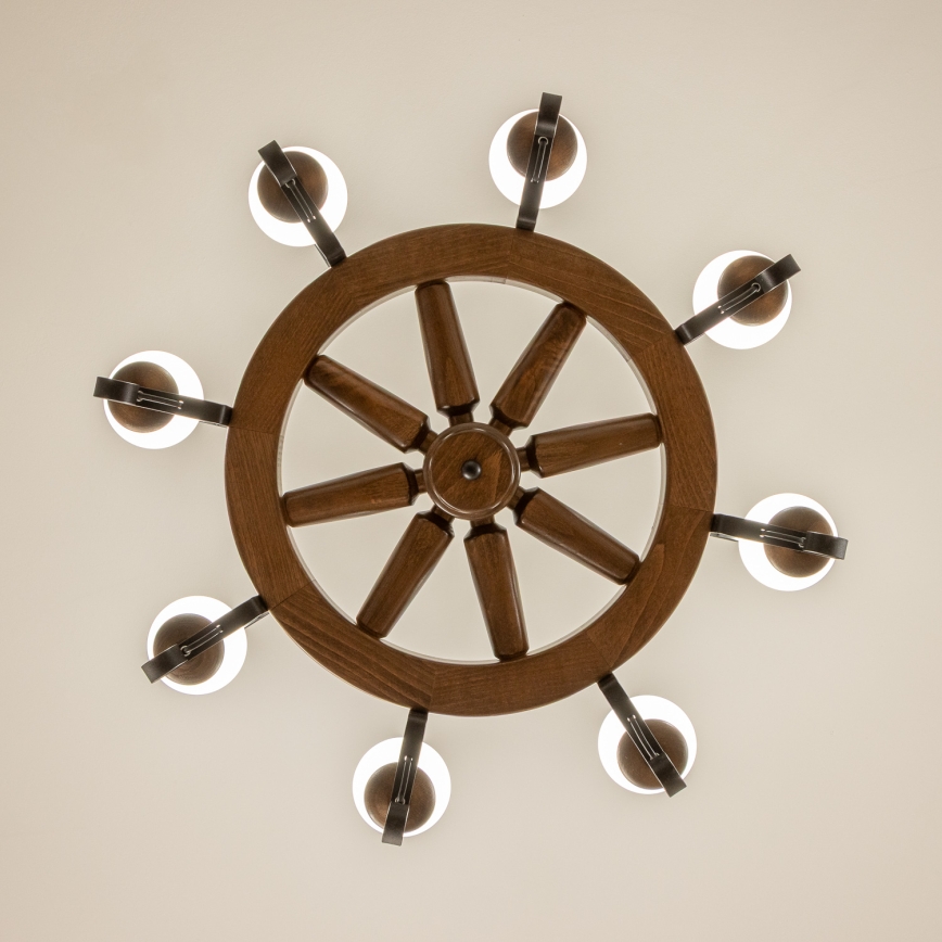 Brilagi - Luster na reťazi ROATA 8xE14/40W/230V pr. 70 cm buk/orech