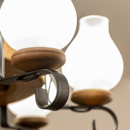 Brilagi - Luster na reťazi ROATA 8xE14/40W/230V priemer 70 cm buk