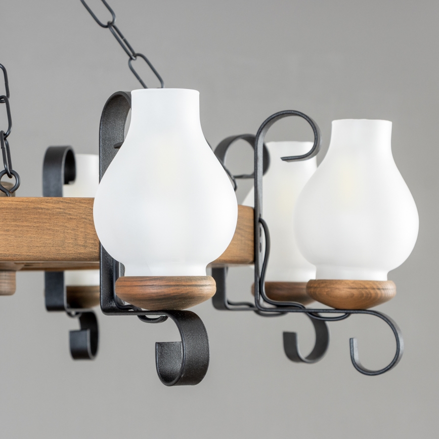 Brilagi - Luster na reťazi ROATA 8xE14/40W/230V priemer 70 cm buk