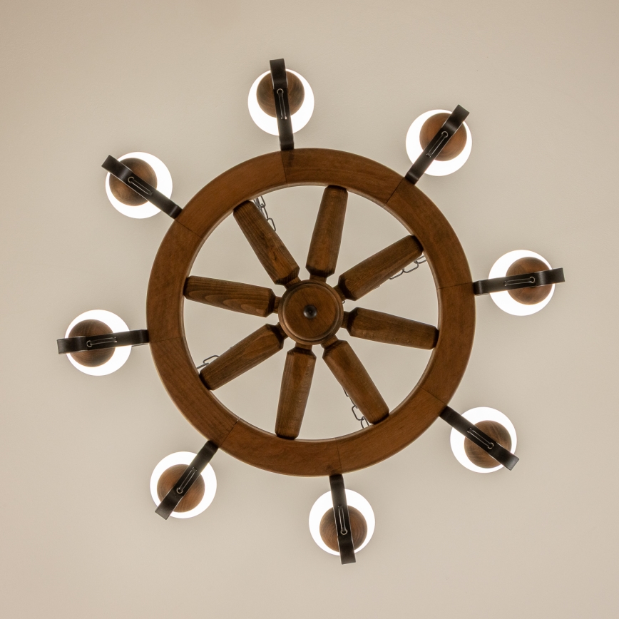 Brilagi - Luster na reťazi ROATA 8xE14/40W/230V priemer 70 cm buk