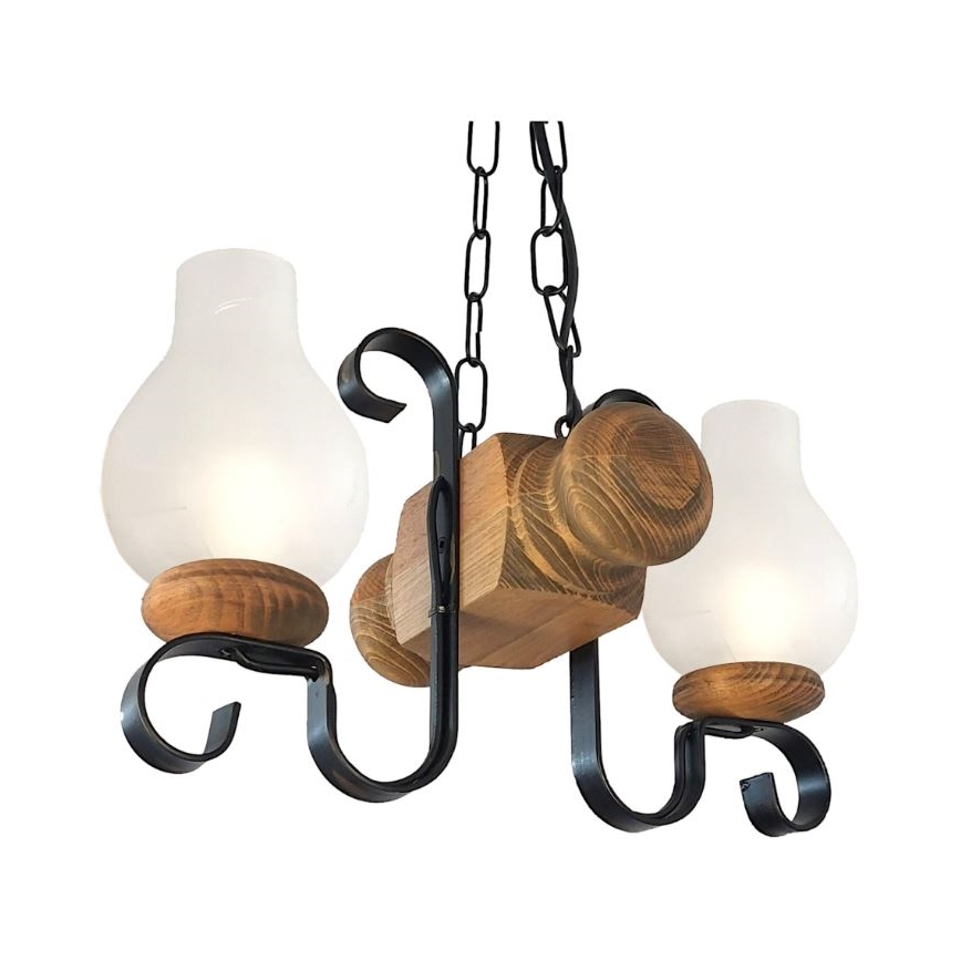 Brilagi - Luster na reťazi RUSTIC 2xE14/40W/230V buk