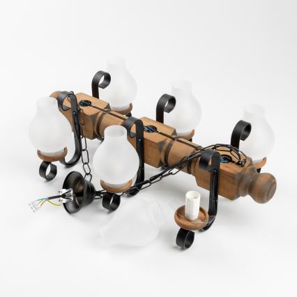 Brilagi - Luster na reťazi RUSTIC 6xE14/40W/230V buk