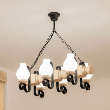 Brilagi - Luster na reťazi RUSTIC 6xE14/40W/230V dub