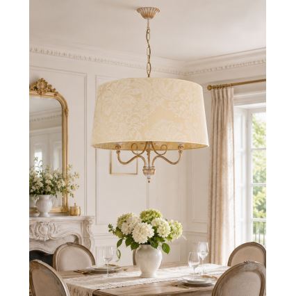BRILAGI - Luster na reťazi SONIA 3xE27/15W/230V pr. 56 cm krémová/patina