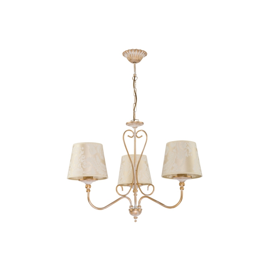Brilagi - Luster na reťazi SONIA 3xE27/15W/230V, priemer 64 cm, krémová/patina