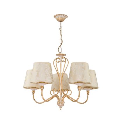 Brilagi - Luster na reťazi SONIA 5xE27/15W/230V pr. 64 cm krémová/patina