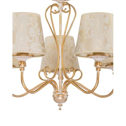 Brilagi - Luster na reťazi SONIA 5xE27/15W/230V pr. 64 cm krémová/patina