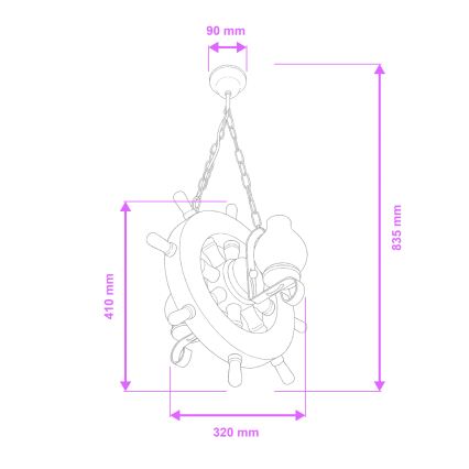 Brilagi - Luster na reťazi TIMONA 2xE14/40W/230V buk/orech