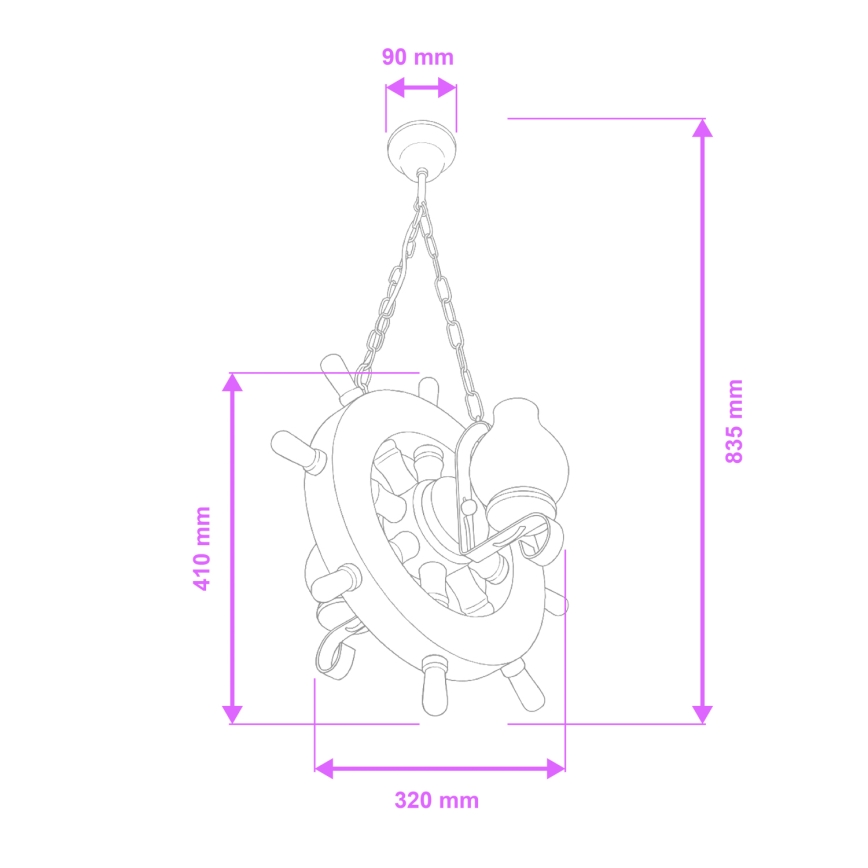 Brilagi - Luster na reťazi TIMONA 2xE14/40W/230V buk/orech