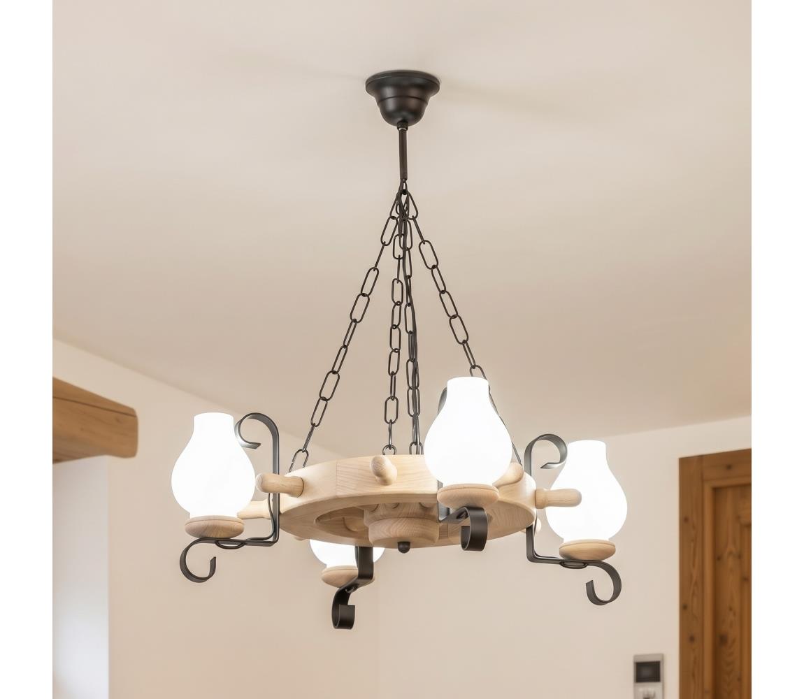 Brilagi - Luster na reťazi TIMONA 4xE14/40W/230V dub EX-01094