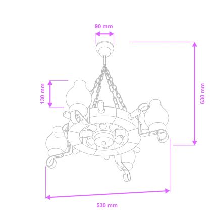 Brilagi - Luster na reťazi TIMONA 4xE14/40W/230V pr. 50 cm buk