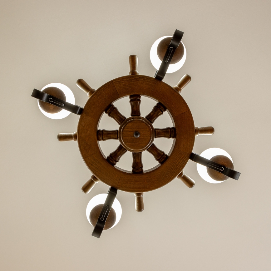 Brilagi - Luster na reťazi TIMONA 4xE14/40W/230V priemer 50 cm buk/orech