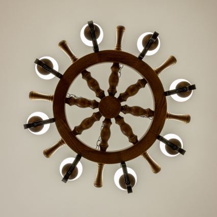 Brilagi - Luster na reťazi TIMONA 8xE14/40W/230V priemer 70 cm buk/orech