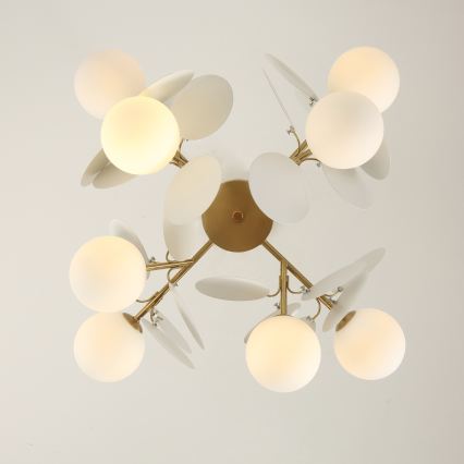 Brilagi - Luster na tyči BALMO 8xG9/9W/230V pr. 60 cm zlatá/biela