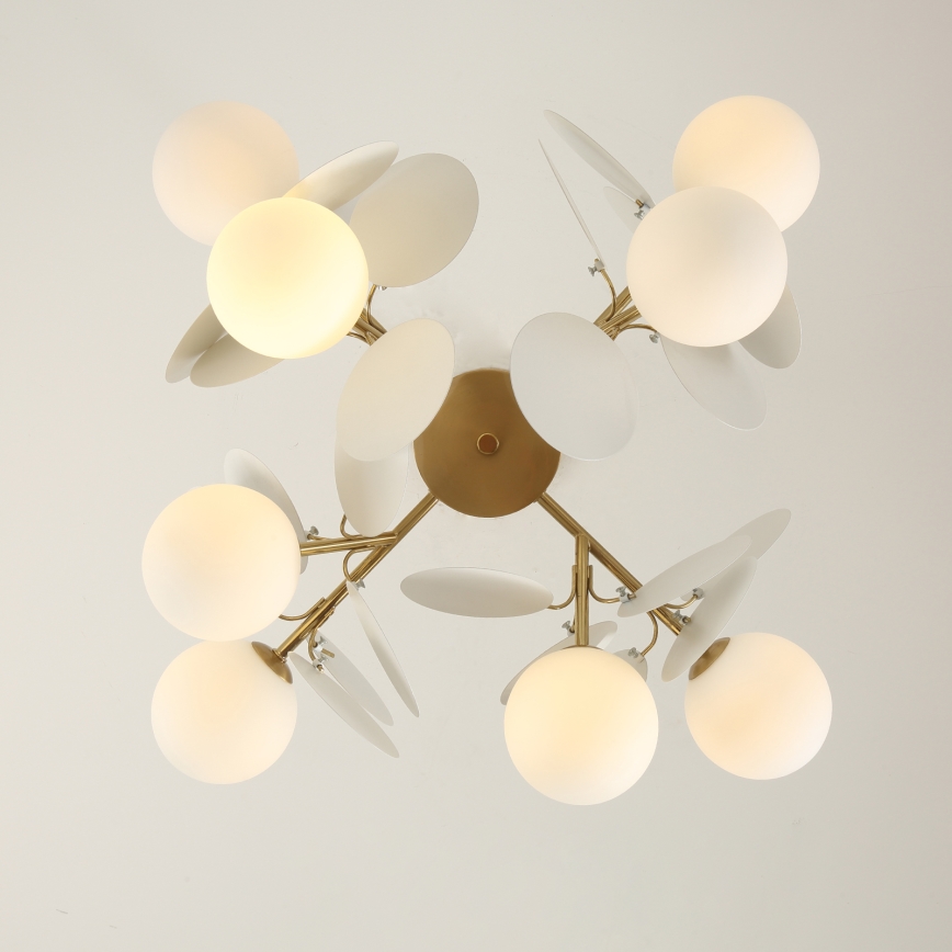 Brilagi - Luster na tyči BALMO 8xG9/9W/230V pr. 60 cm zlatá/biela