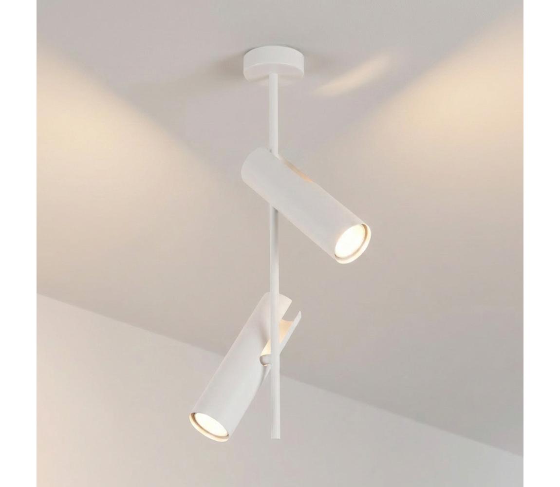 Brilagi - Luster na tyči BRANCH 2xGU10/30W/230V biela WO-N10-02-WHT-OEM