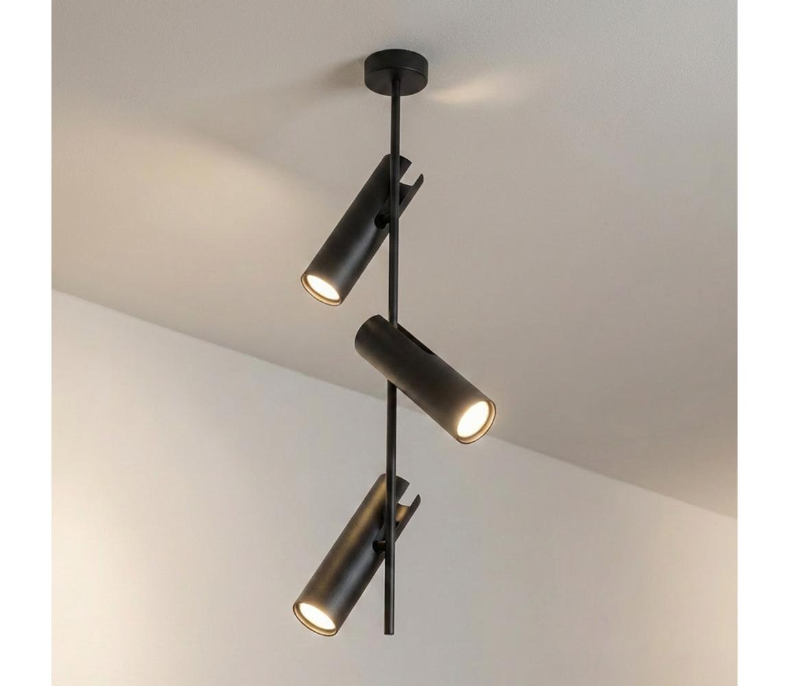Brilagi - Luster na tyči BRANCH 3xGU10/30W/230V čierna WO-N10-03-BLK-OEM