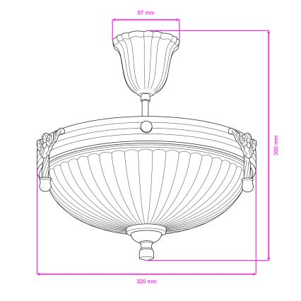 BRILAGI - Luster na tyči CLASSIC 3xE14/60W/230V mosadz