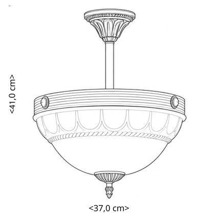 BRILAGI - Luster na tyči DAHLIA 3xE27/40W/230V priemer 37 cm mosadz