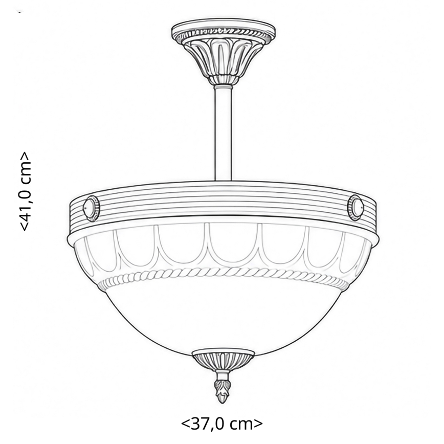 BRILAGI - Luster na tyči DAHLIA 3xE27/40W/230V priemer 37 cm mosadz