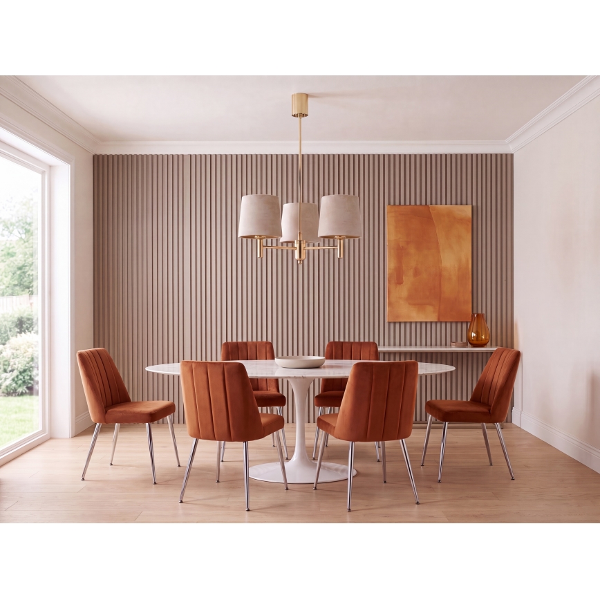 Brilagi - Luster na tyči MONTE 3xE27/60W/230V béžová/zlatá