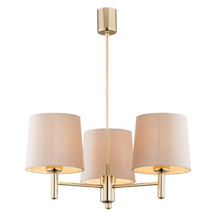 Brilagi - Luster na tyči MONTE 3xE27/60W/230V béžová/zlatá
