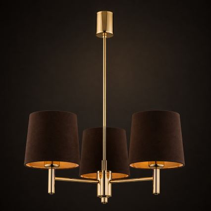 Brilagi - Luster na tyči MONTE 3xE27/60W/230V hnedá/zlatá