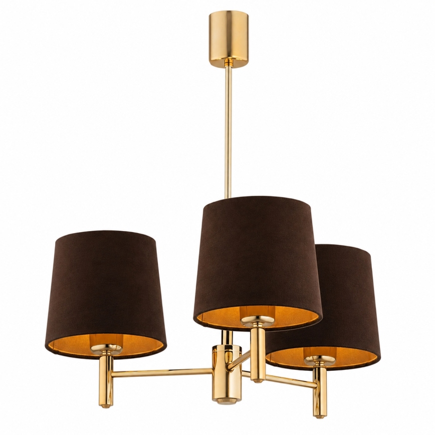 Brilagi - Luster na tyči MONTE 3xE27/60W/230V hnedá/zlatá