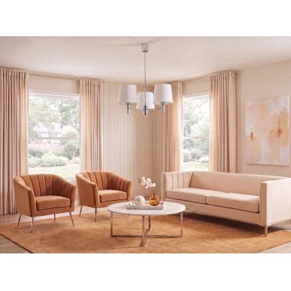 Brilagi - Luster na tyči MONTE 3xE27/60W/230V krémová/lesklý chróm