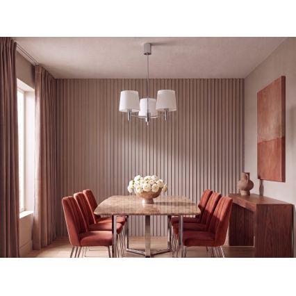 Brilagi - Luster na tyči MONTE 3xE27/60W/230V krémová/lesklý chróm