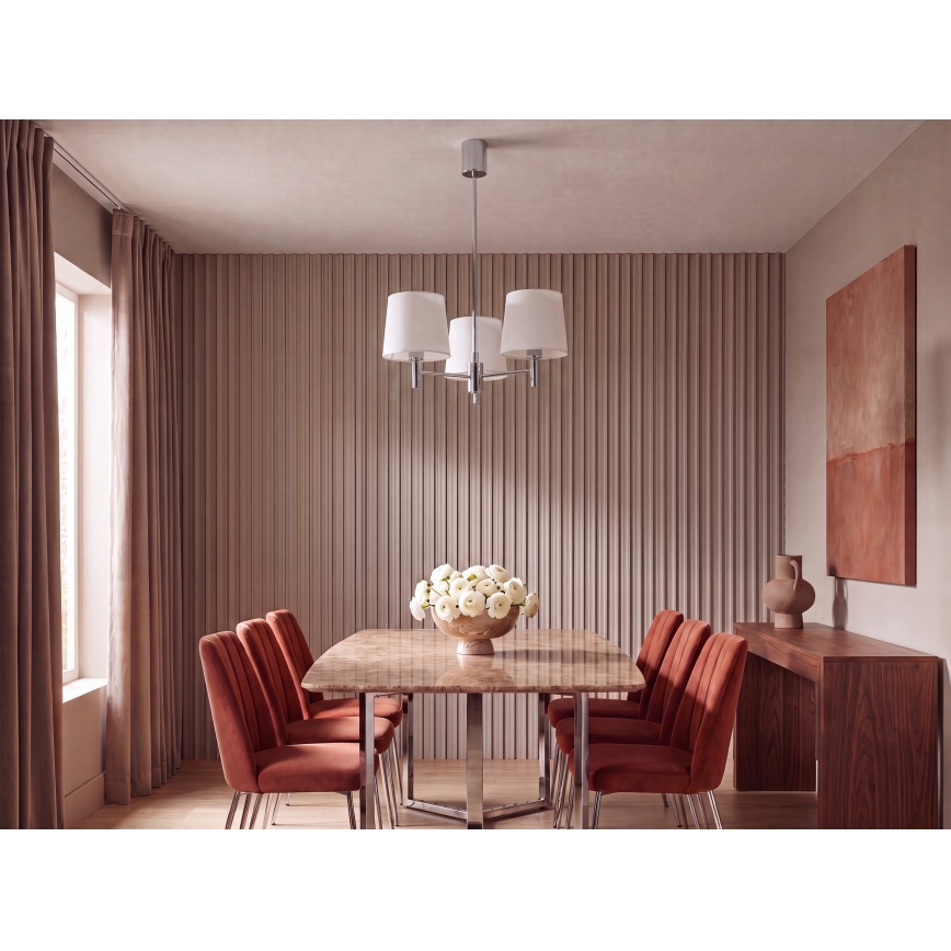Brilagi - Luster na tyči MONTE 3xE27/60W/230V krémová/lesklý chróm