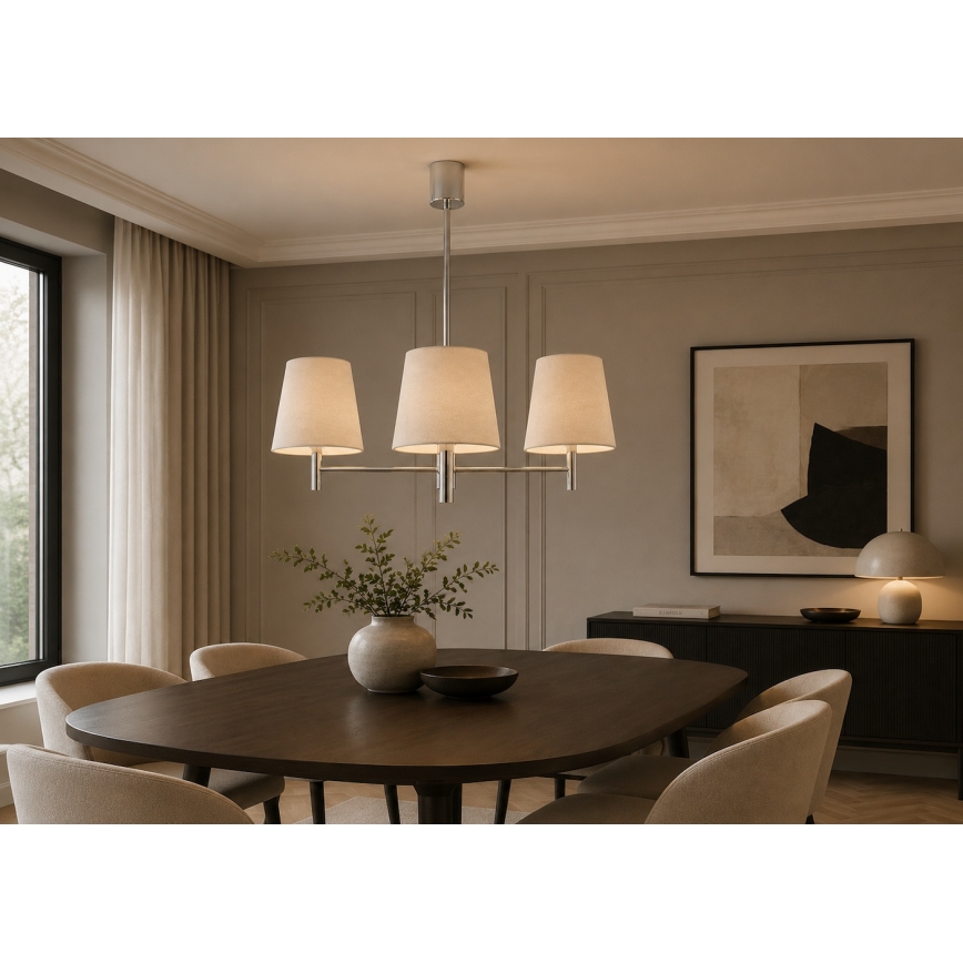 BRILAGI - Luster na tyči MONTE 3xE27/60W/230V krémová/lesklý chróm