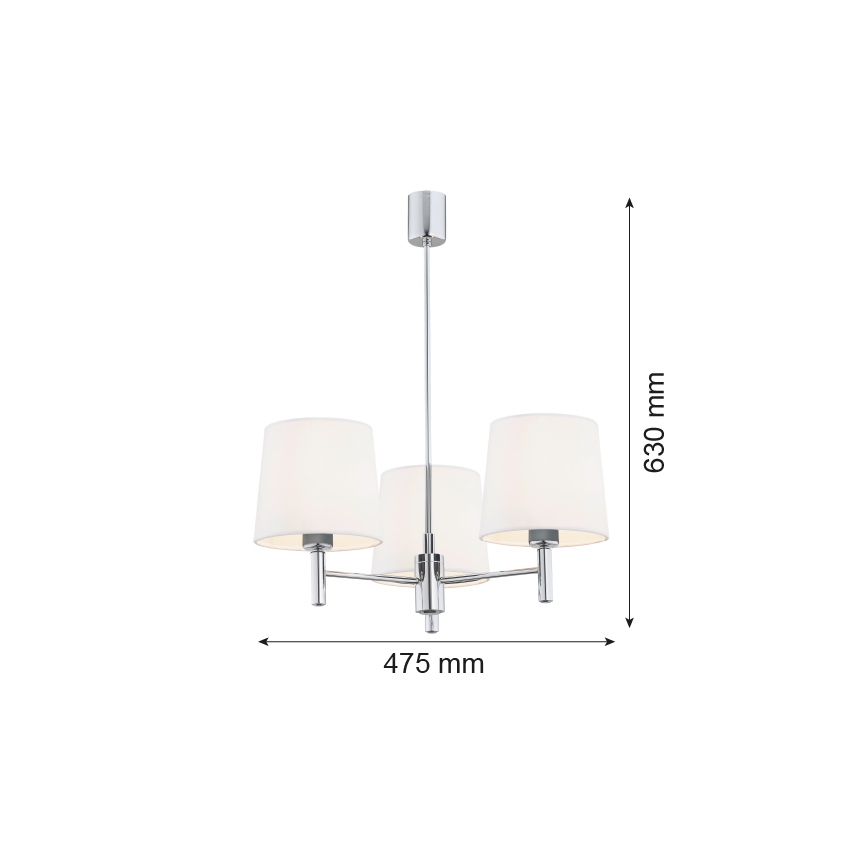 BRILAGI - Luster na tyči MONTE 3xE27/60W/230V krémová/lesklý chróm