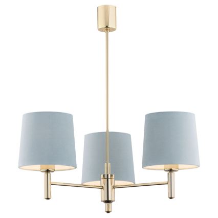 Brilagi - Luster na tyči MONTE 3xE27/60W/230V modrá/zlatá