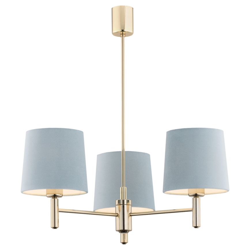 Brilagi - Luster na tyči MONTE 3xE27/60W/230V modrá/zlatá