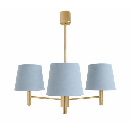 Brilagi - Luster na tyči MONTE 3xE27/60W/230V modrá/zlatá