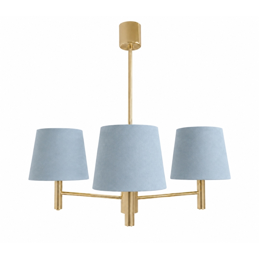 Brilagi - Luster na tyči MONTE 3xE27/60W/230V modrá/zlatá