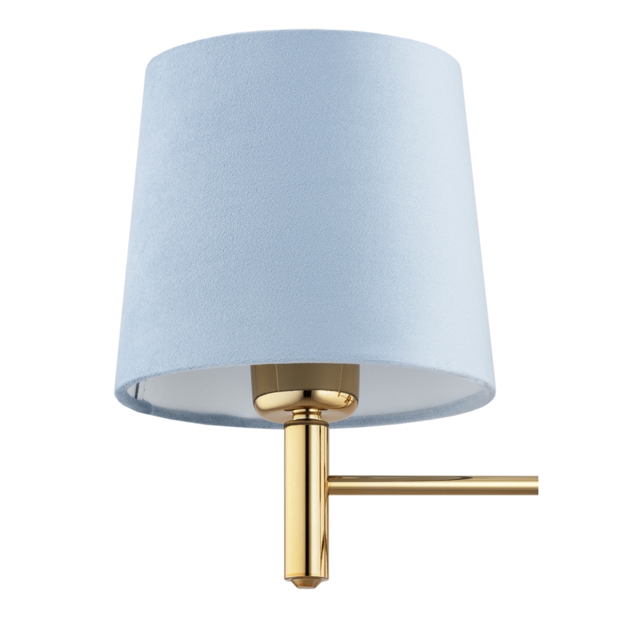 Brilagi - Luster na tyči MONTE 3xE27/60W/230V modrá/zlatá