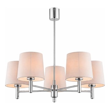 Brilagi - Luster na tyči MONTE 5xE27/15W/230V béžová/lesklý chróm