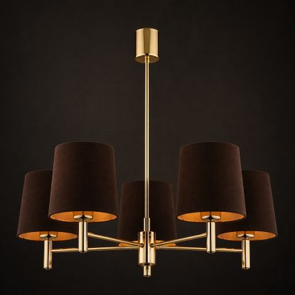 Brilagi - Luster na tyči MONTE 5xE27/15W/230V hnedá/zlatá