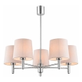 Brilagi - Luster na tyči MONTE 5xE27/60W/230V béžová/lesklý chróm