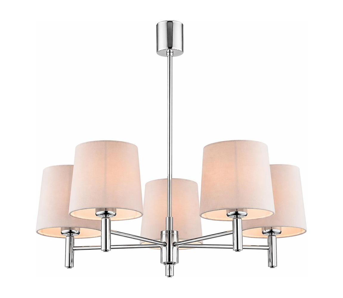 Brilagi - Luster na tyči MONTE 5xE27/60W/230V béžová/lesklý chróm 8590828053514