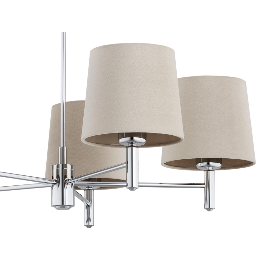 Brilagi - Luster na tyči MONTE 5xE27/60W/230V béžová/lesklý chróm