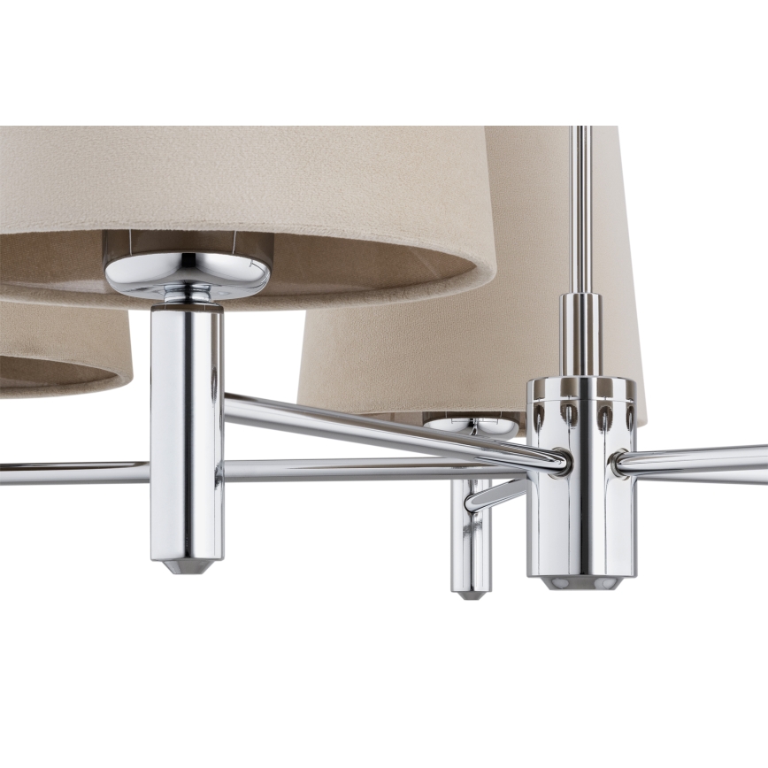 Brilagi - Luster na tyči MONTE 5xE27/60W/230V béžová/lesklý chróm