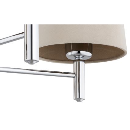 Brilagi - Luster na tyči MONTE 5xE27/60W/230V béžová/lesklý chróm