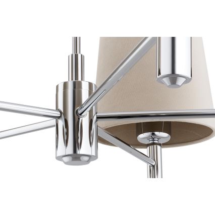 Brilagi - Luster na tyči MONTE 5xE27/60W/230V béžová/lesklý chróm