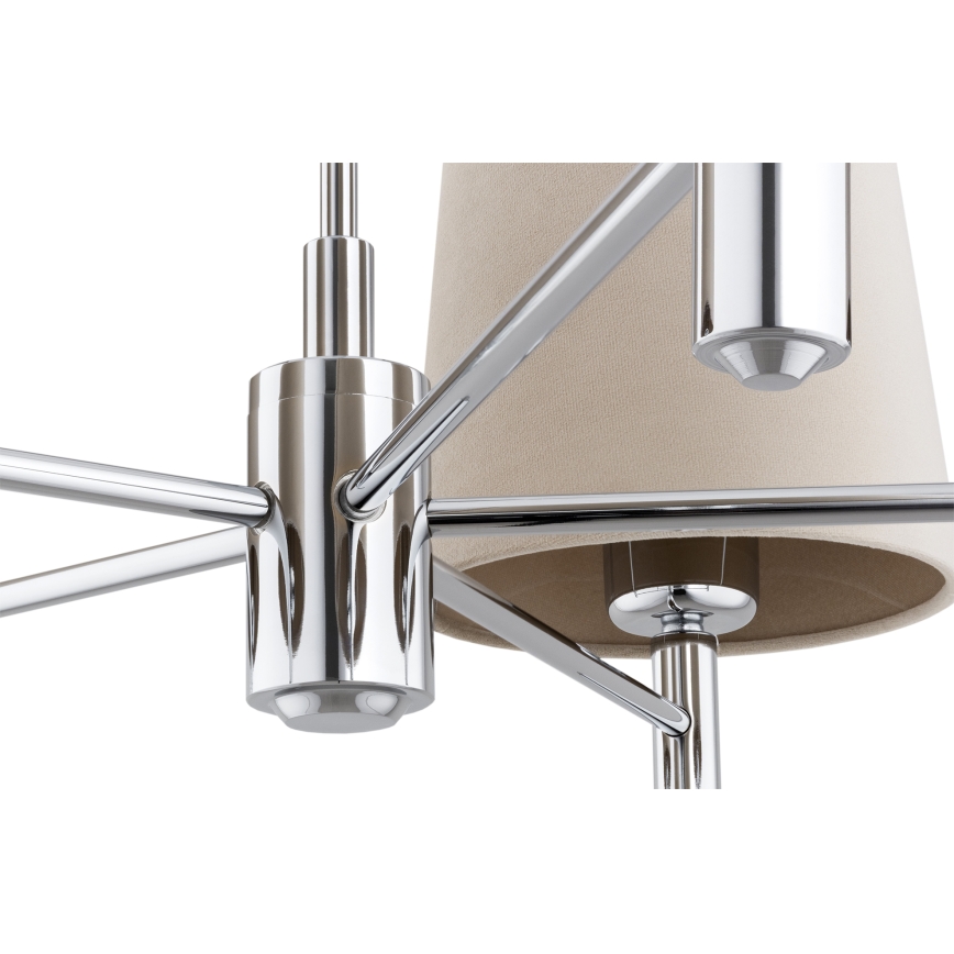 Brilagi - Luster na tyči MONTE 5xE27/60W/230V béžová/lesklý chróm