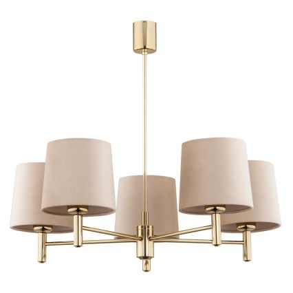 Brilagi - Luster na tyči MONTE 5xE27/60W/230V béžová/zlatá