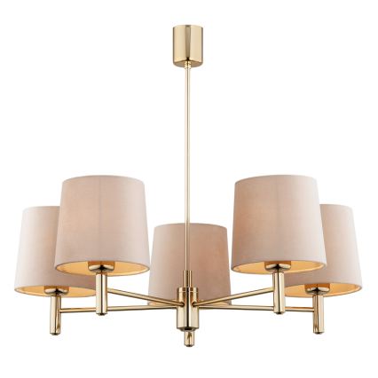 BRILAGI - Luster na tyči MONTE 5xE27/60W/230V béžová/zlatá