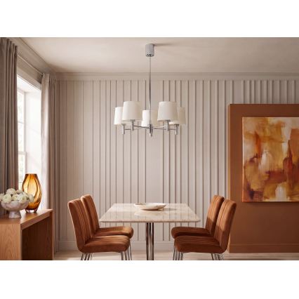 Brilagi - Luster na tyči MONTE 5xE27/60W/230V krémová/lesklý chróm